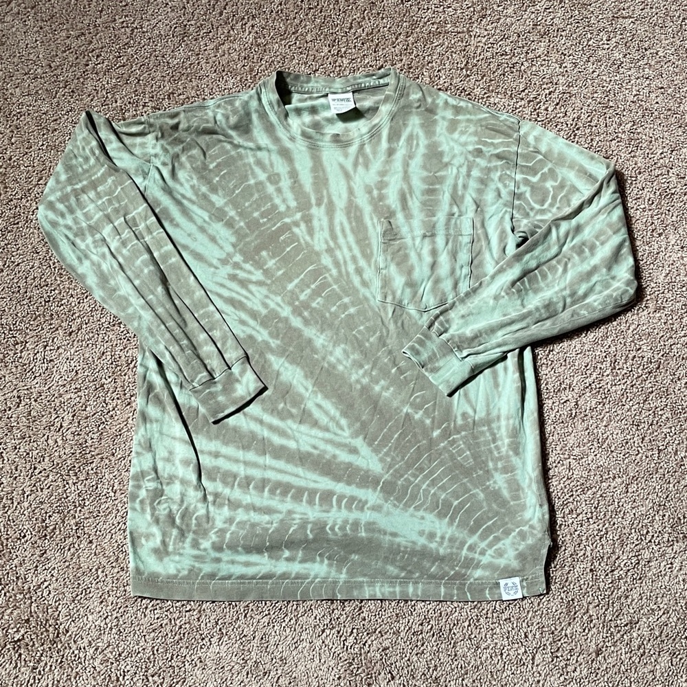 Victoria’s Secret/Pink Green Tie-Dye Long Sleeve T-shirt, size XS